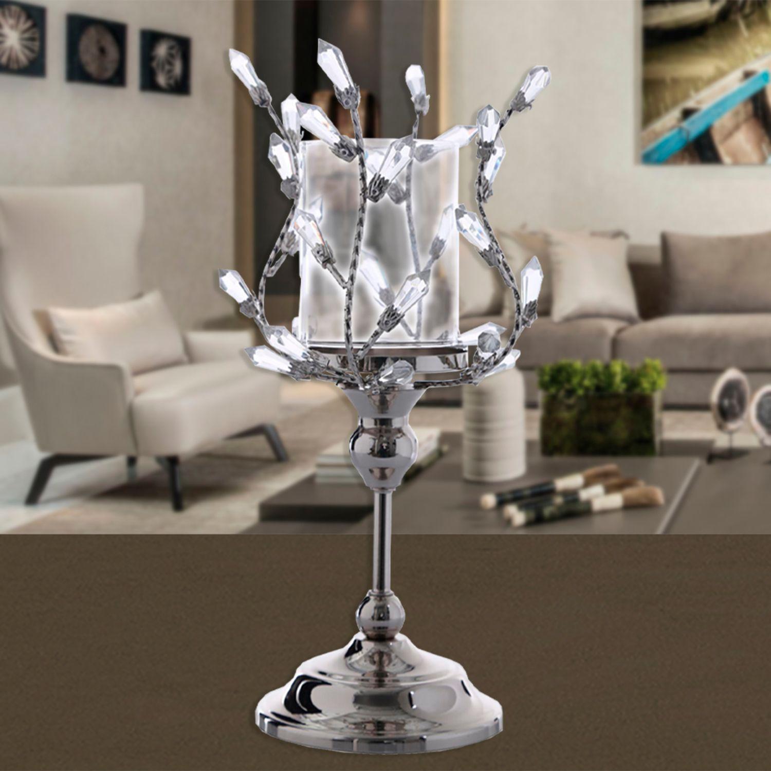 Portavela Decorativo Zurich Silver Alto-3