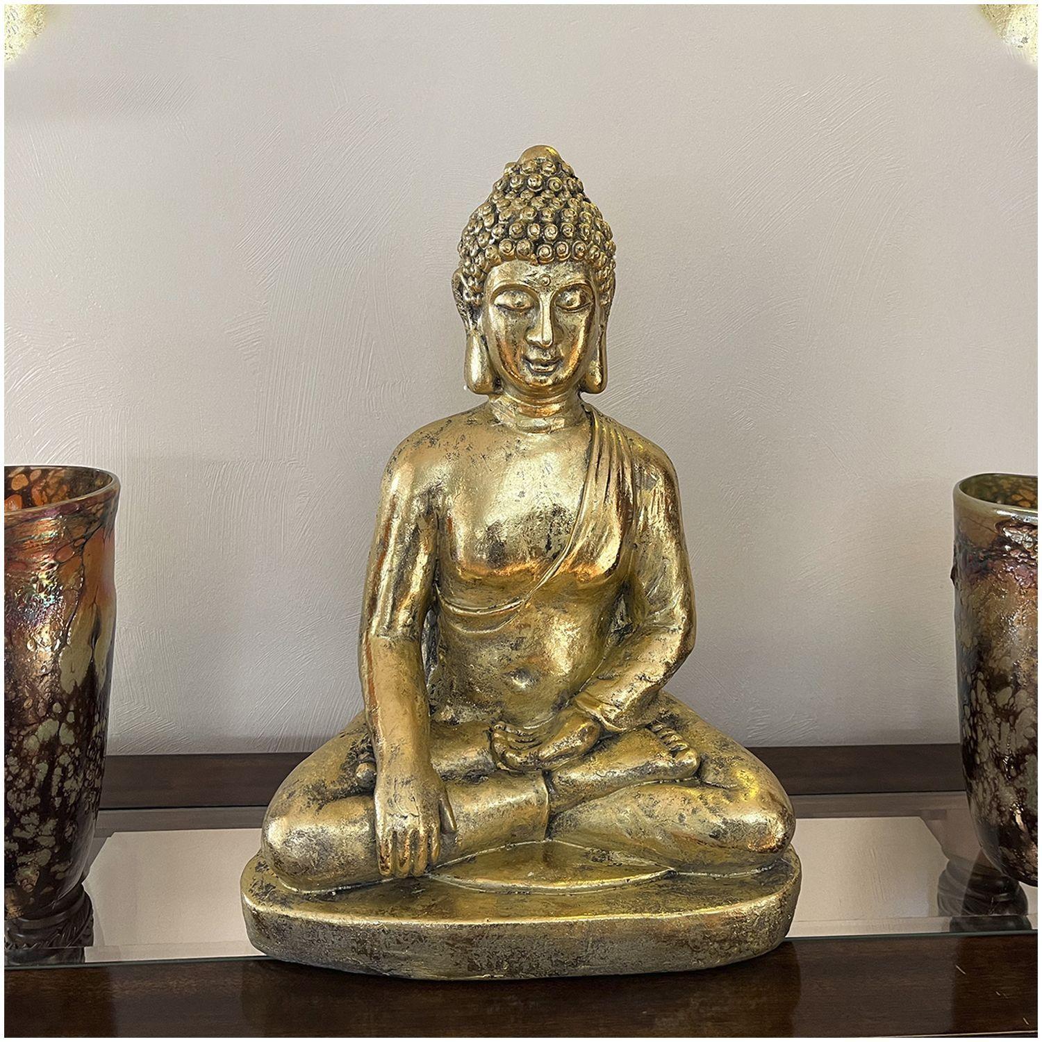 Figura Decorativa Grand Buda Dhyna Mudra Gold-3