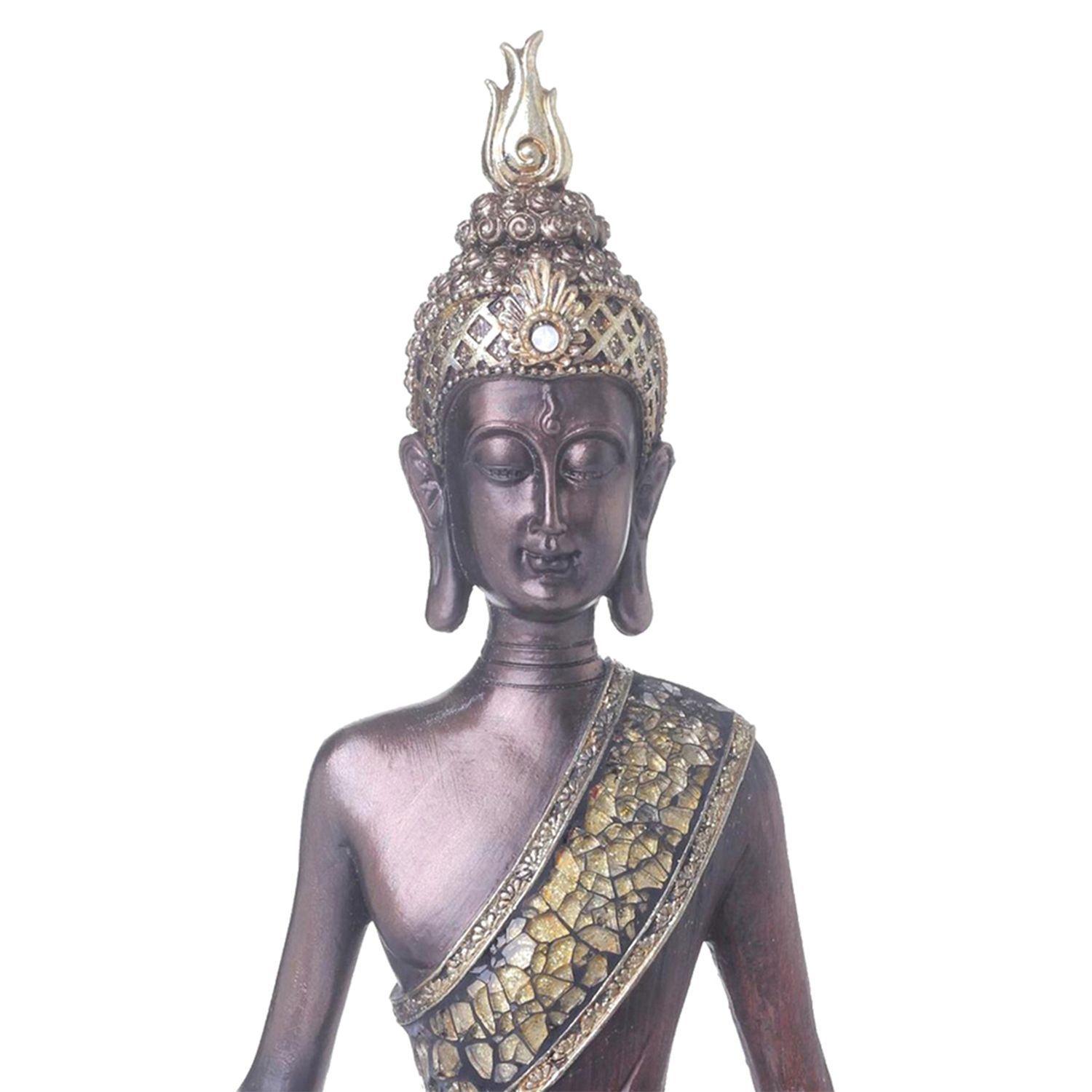 Figura Decorativa Buda Padmasana Mudra Caoba-2