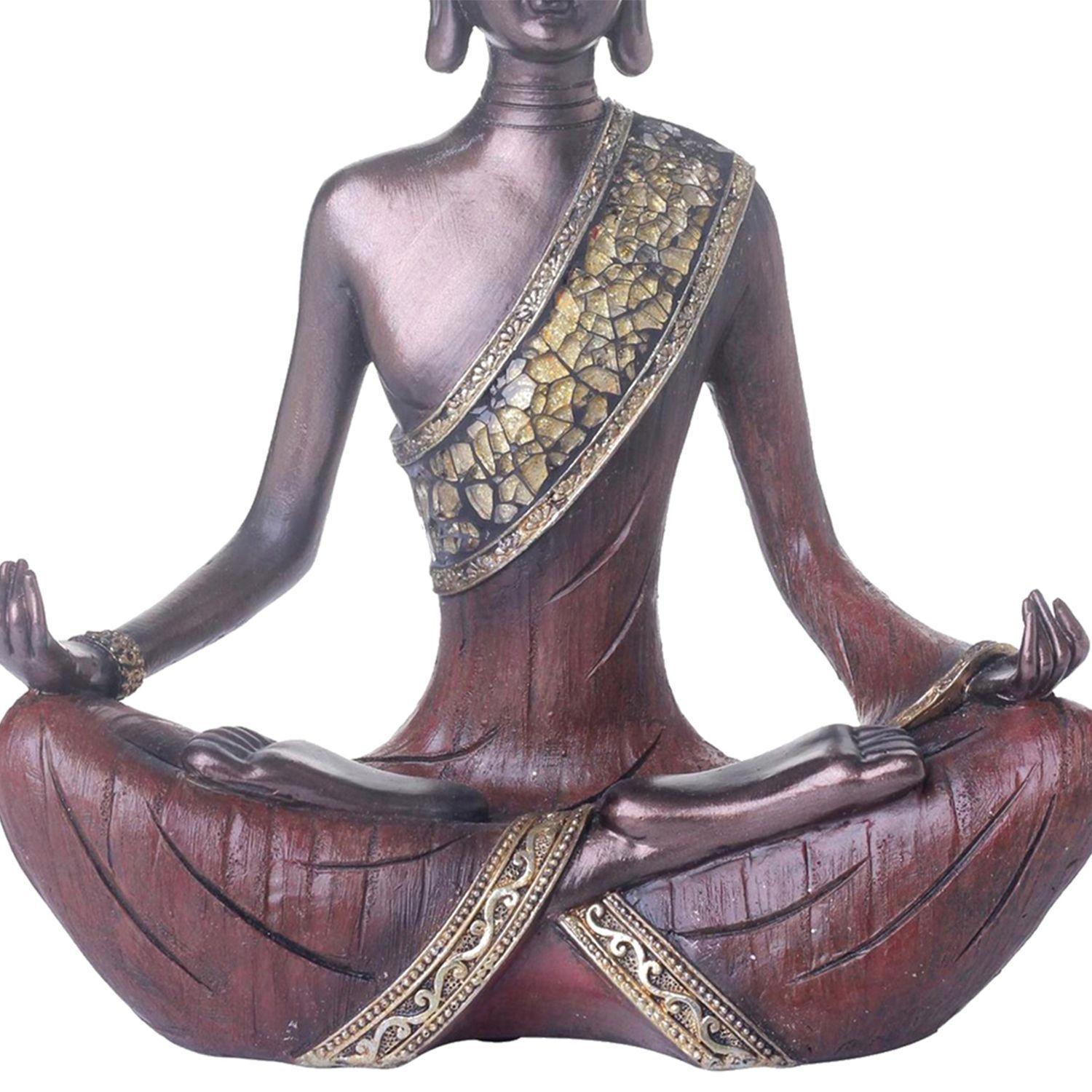 Figura Decorativa Buda Padmasana Mudra Caoba-1