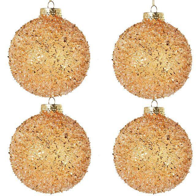 Set 4 Bolas Navideñas Gold 10 Cms.-0