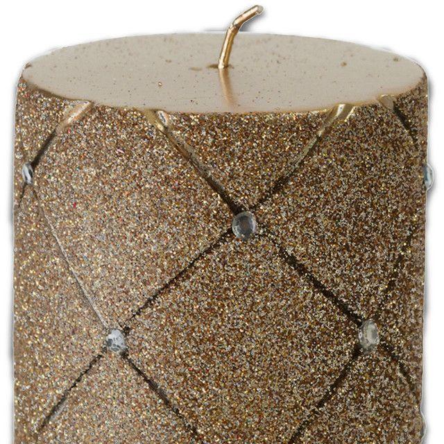 Vela Decorativa Brillantes Gold Mediana-2