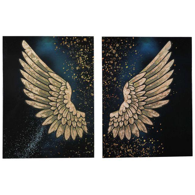 Set de Cuadros Decorativo Alas Gold 120 x 80-0