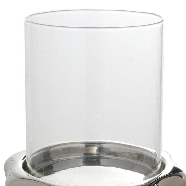 Portavela Decorativo Tuerca Silver Mediano-2