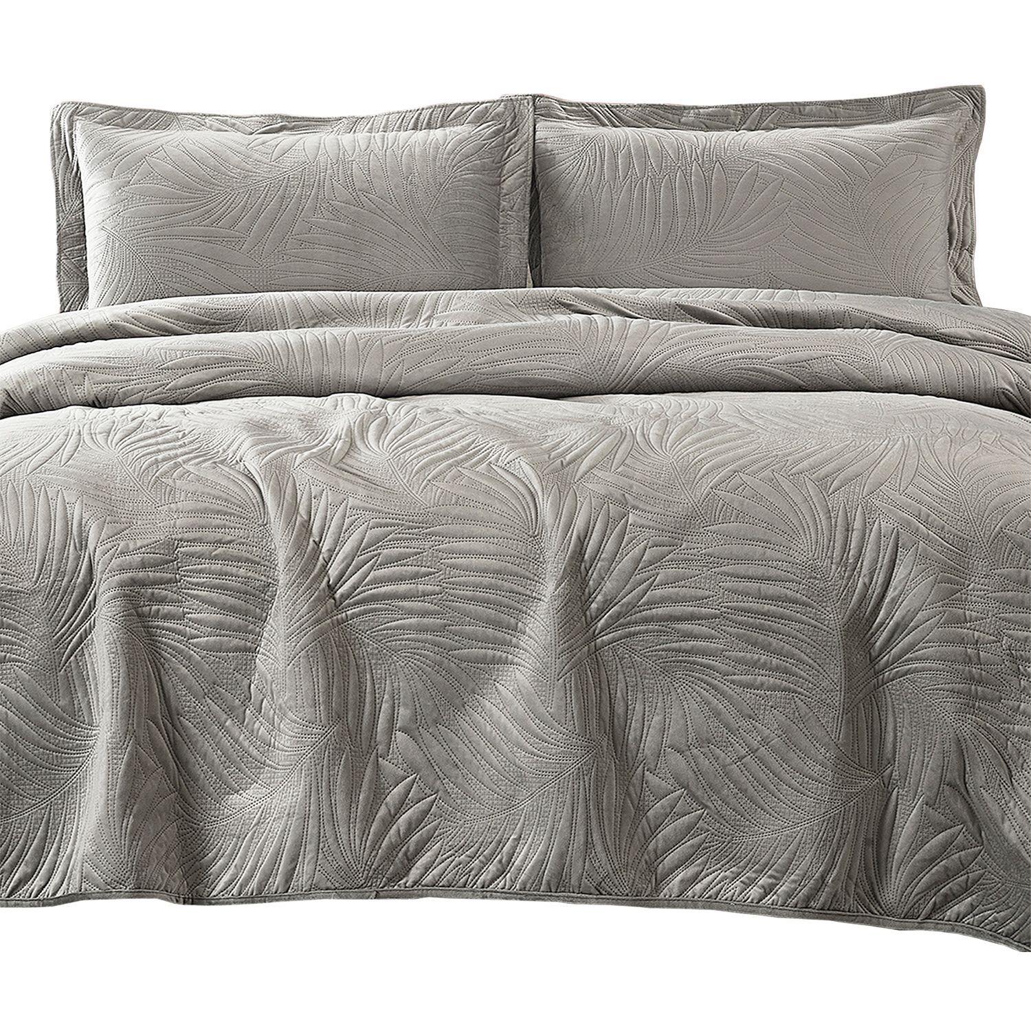 Quilt Liso Velvet Ibiza Gris King-0