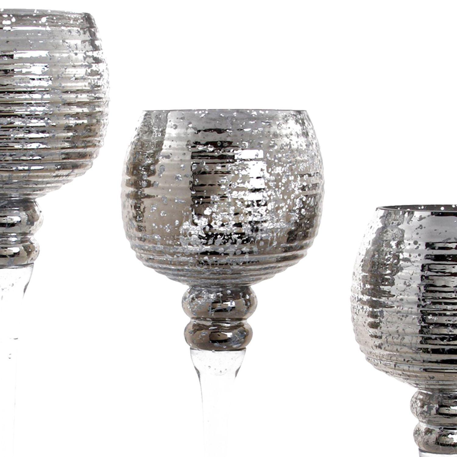 Juego de Portavelas Decorativo Bruselas Silver 3 Piezas-2