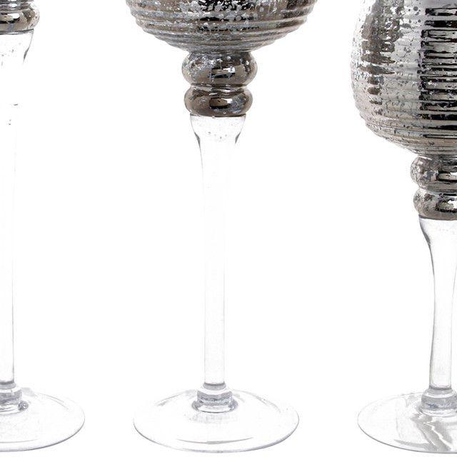 Juego de Portavelas Decorativo Bruselas Silver 3 Piezas-1