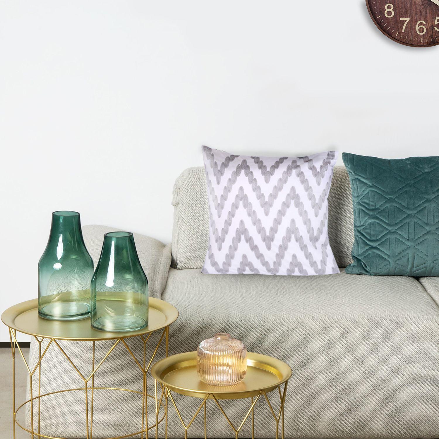 Funda Para Cojín Zig Zag Silver-2