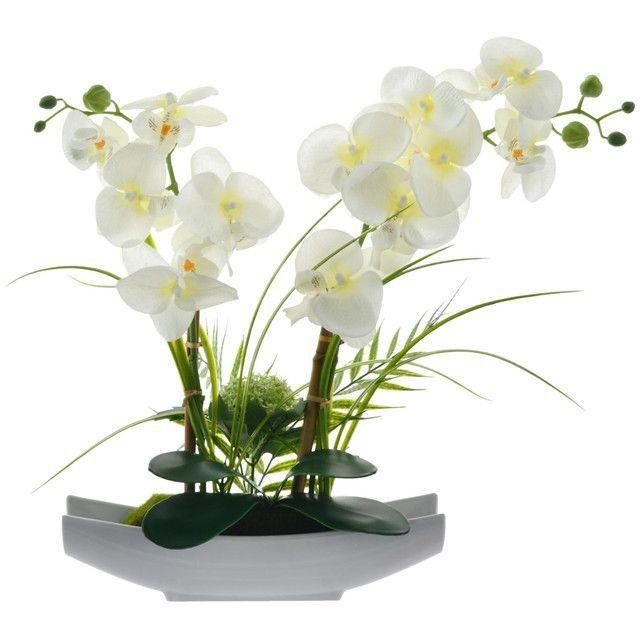 Planta Decorativa Artificial Orquidea Doble Canoa-0