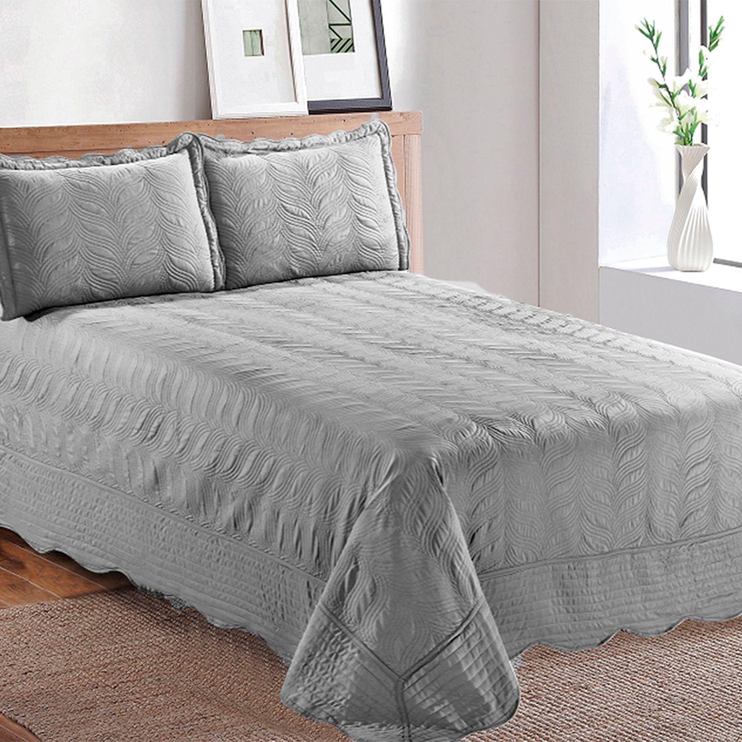 Quilt Bordado 2 Plazas Versailles Gris-3