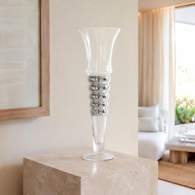 Jarrón Decorativo Gallen Silver Plus-0
