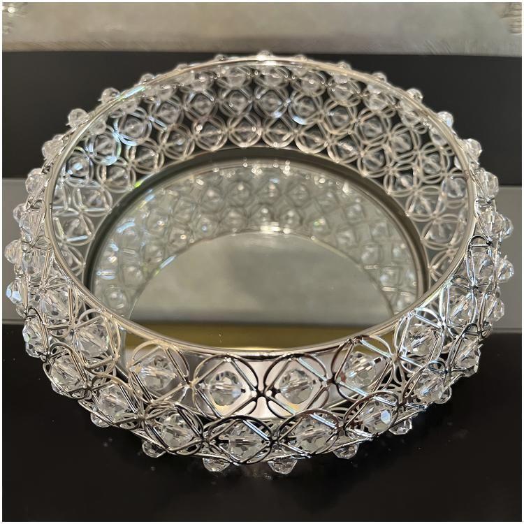 Centro de Mesa Decorativo Verdún Redonda Silver-3
