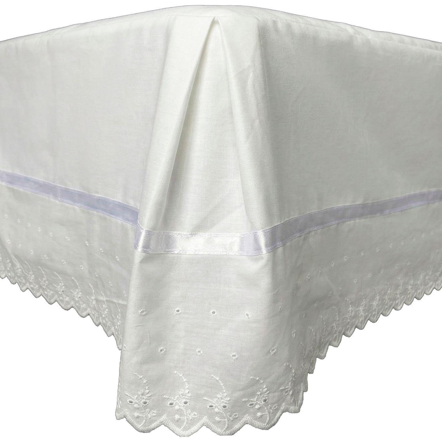 Faldón 144 hilos Broderie Amanda 2 Plazas Blanco-2