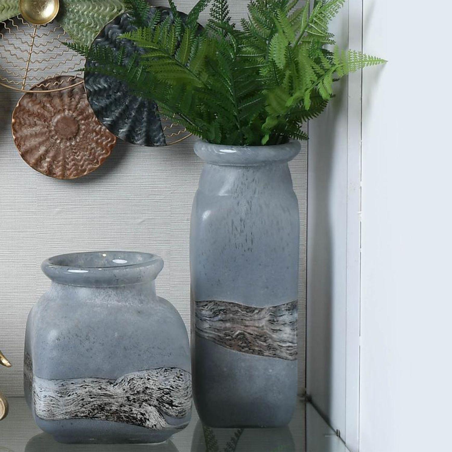 Jarrón Decorativo Saturno Grey Alto-2