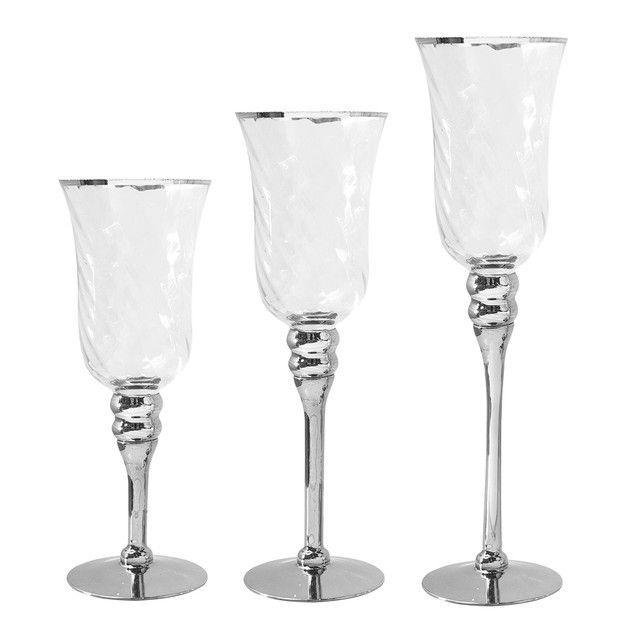 Juego Portavelas Decorativo Sienna Silver 3 Piezas-0