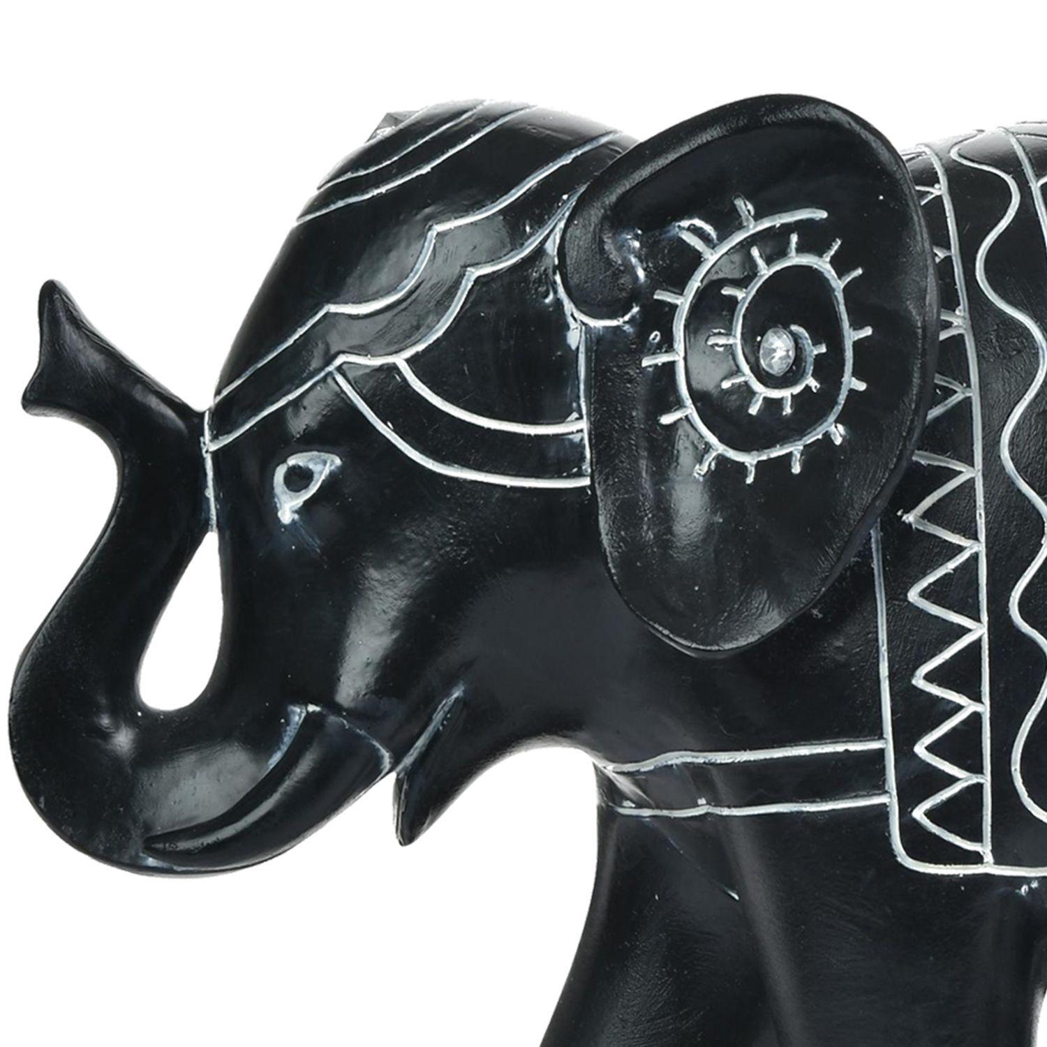Figura Decorativa Elefante Jodhpur Black Grande-2