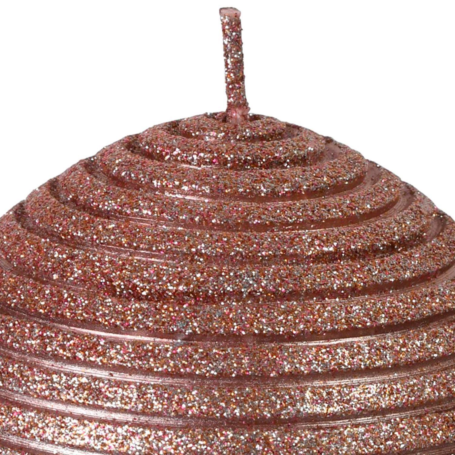 Vela Decorativa Ranuras Palo Rosa Bola-2