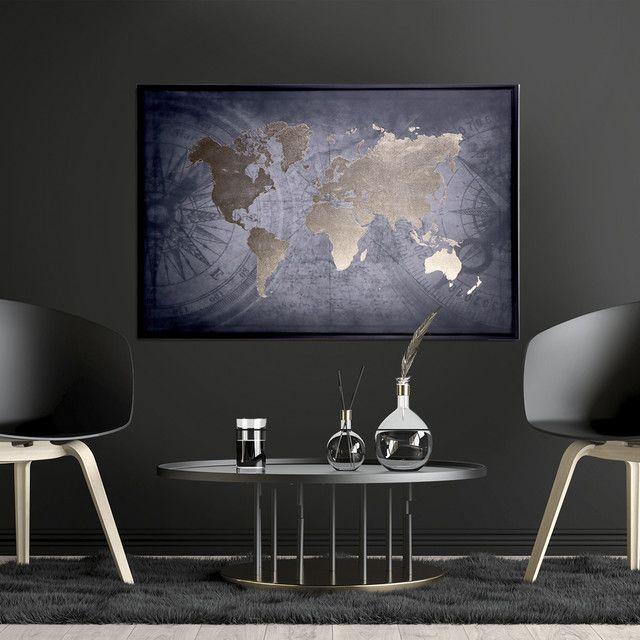 Cuadro Decorativo Mapamundi 90x60-8
