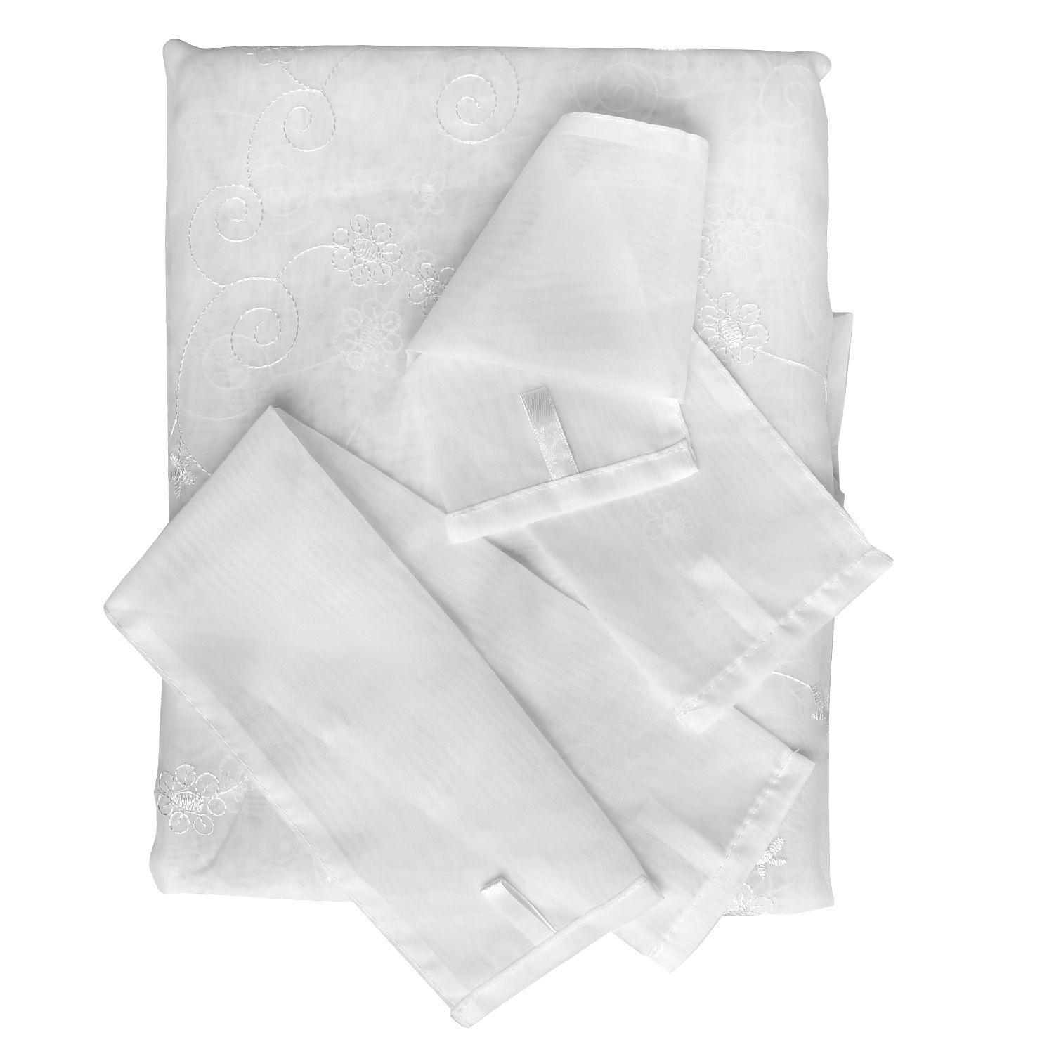 Set Velo Bordado 4 Piezas Cinta Panal-1