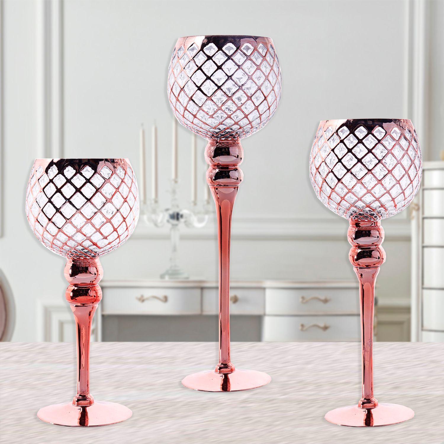 Juego Portavelas Decorativo Versailles Cobre 3 Piezas-4