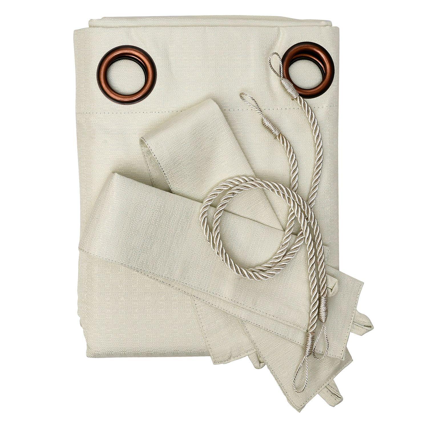 Set Cortina Blackout 6 Piezas Con Argolla Crudo-1