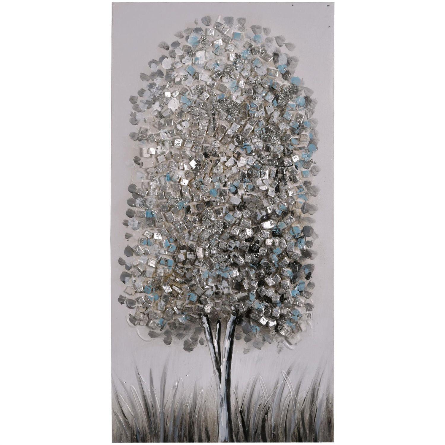 Cuadro Decorativo Arbol Plata 80 x 40-0