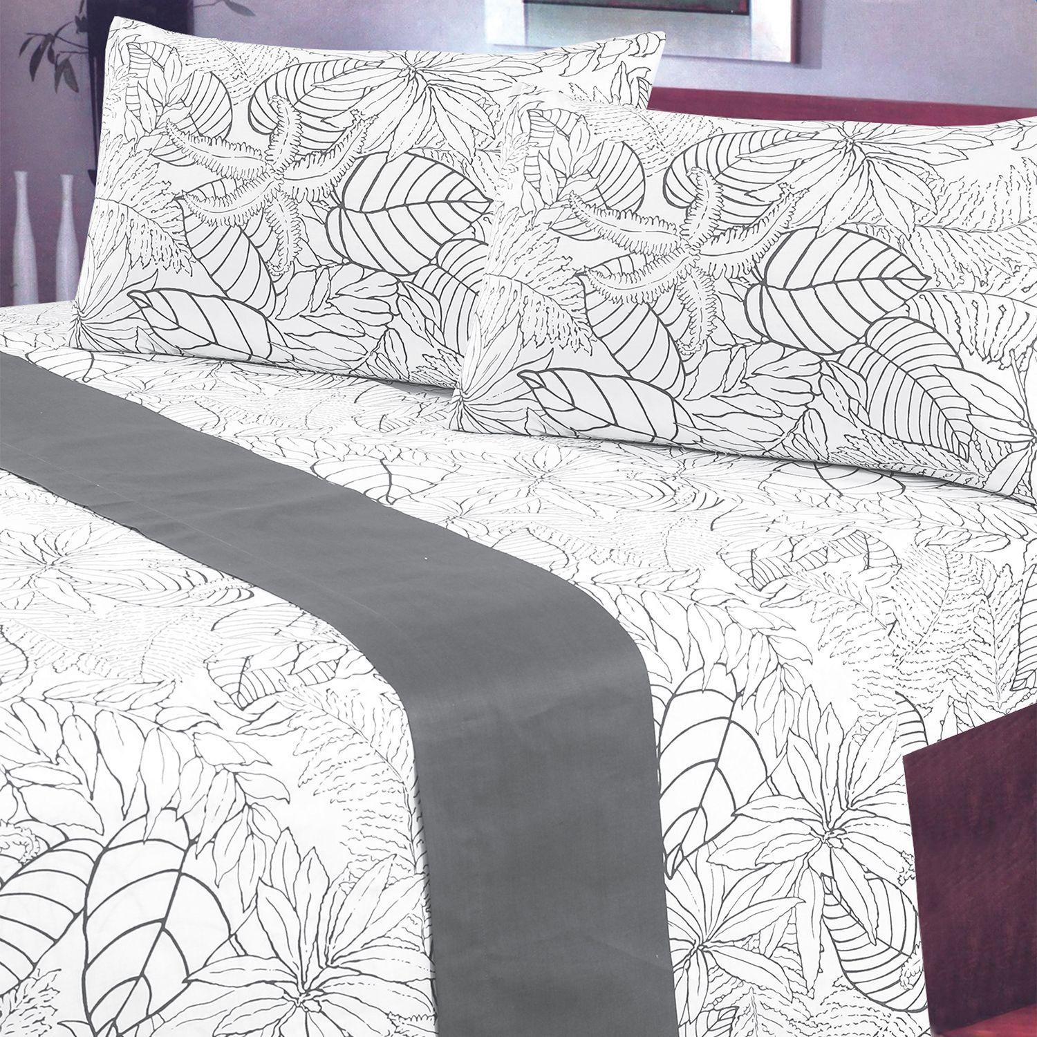 Juego de Sabanas T144 Superking Borneo Grafito-3