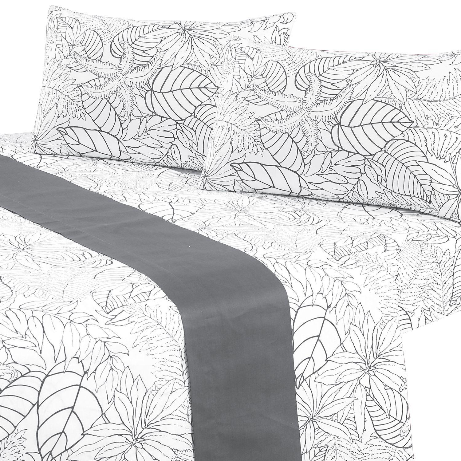 Juego de Sabanas T144 Superking Borneo Grafito-0