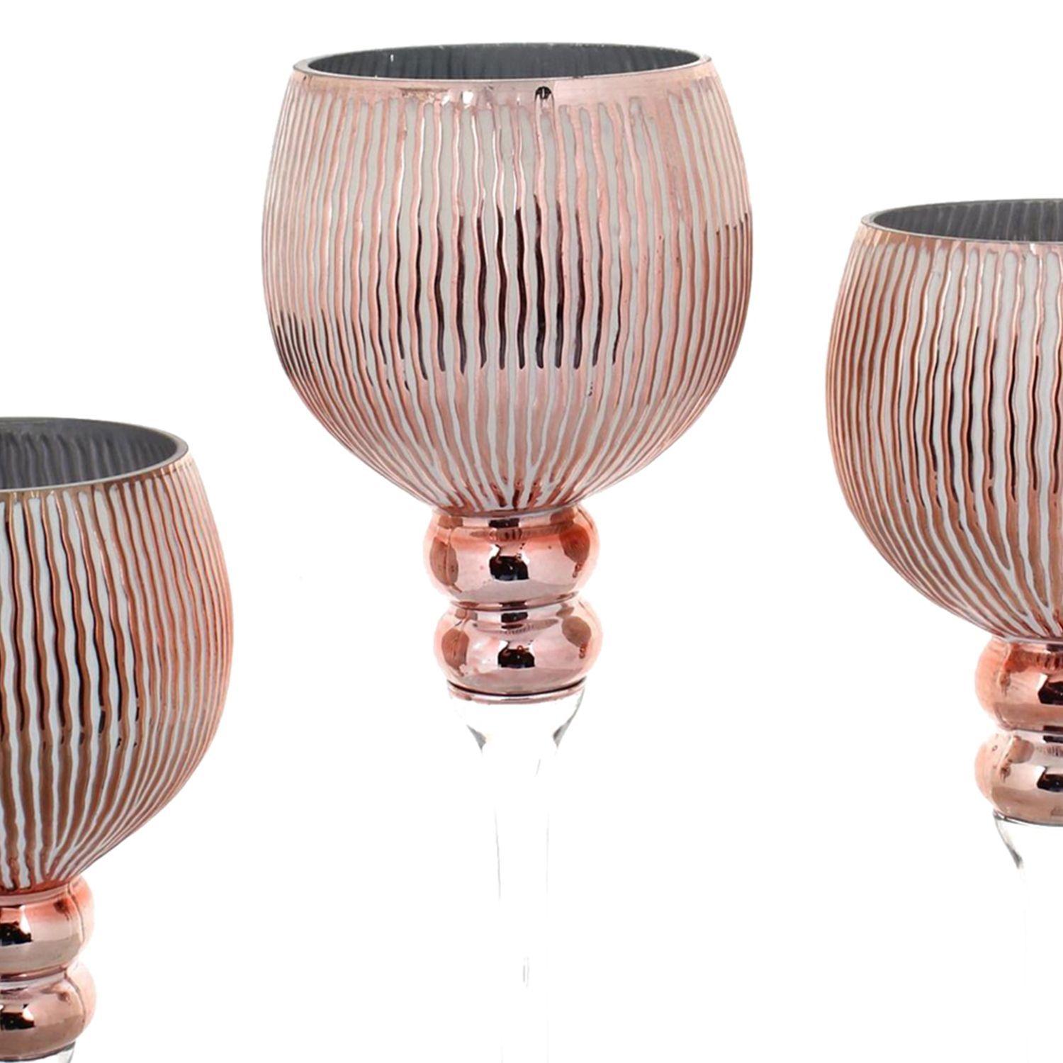 Juego de Portavelas Decorativo Livorno Cobre 3 Pzas-1