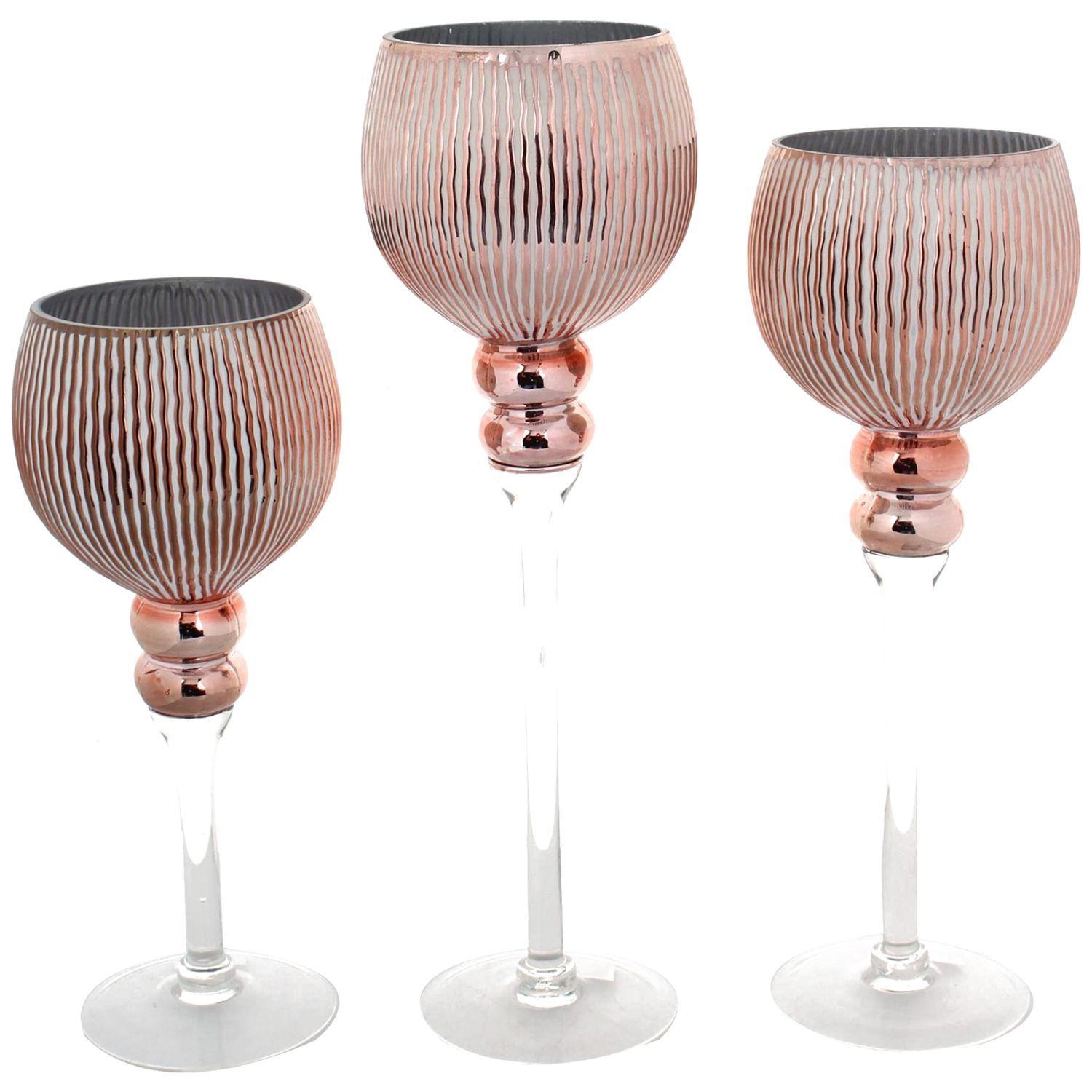 Juego de Portavelas Decorativo Livorno Cobre 3 Pzas-0