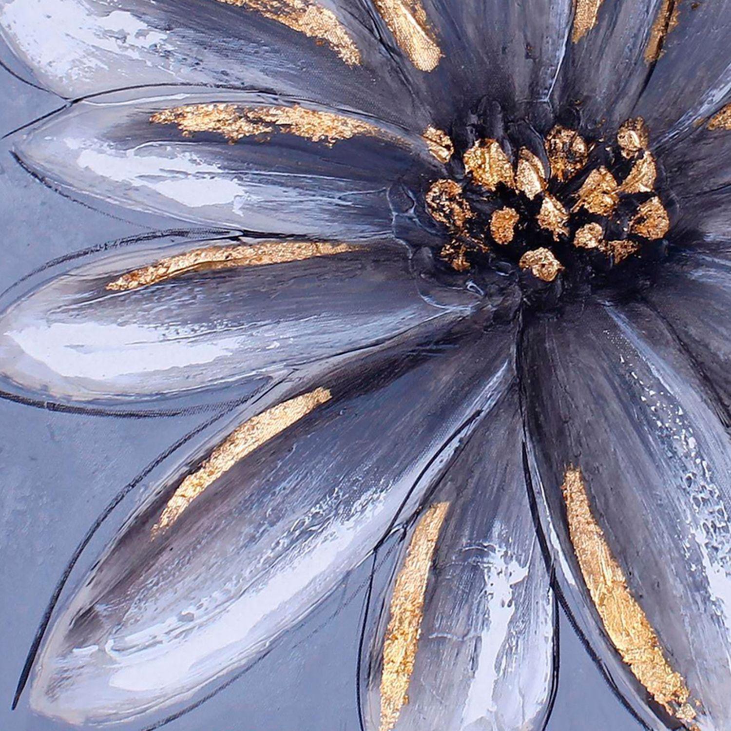 Cuadro Decorativo Flor Gris 50x50-1