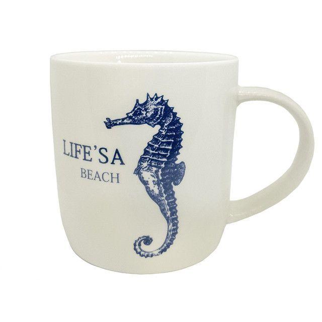 Tazón Decorativo Ocean Sea Horse White-0