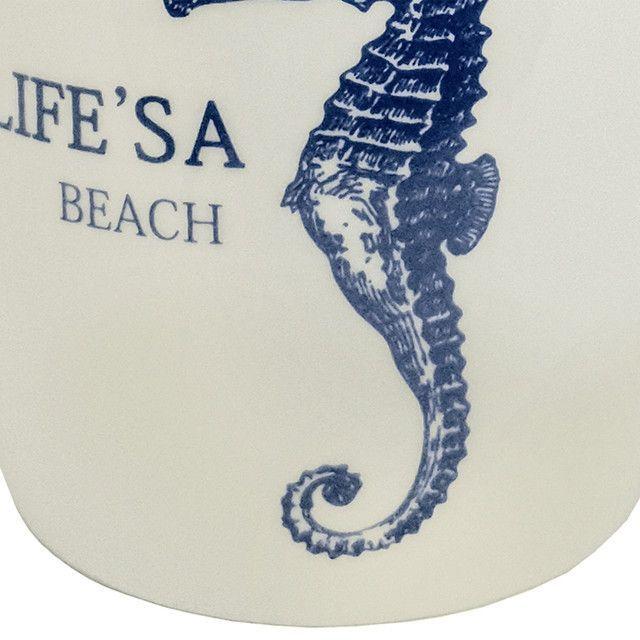 Tazón Decorativo Ocean Sea Horse White-2
