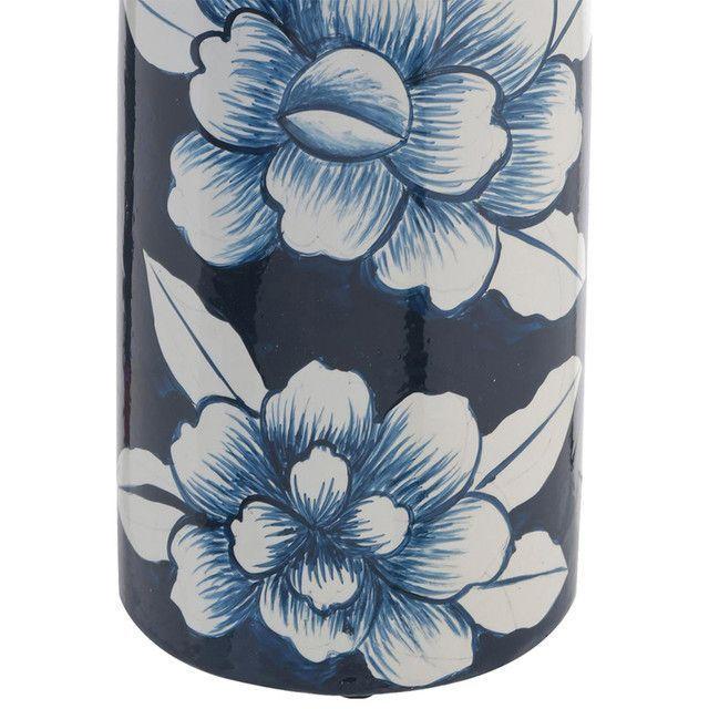 Jarrón Decorativo Flores Azul-3