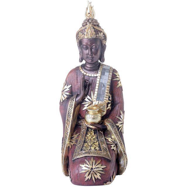 Figura Decorativa Buda Abhaya Mudra Caoba-0