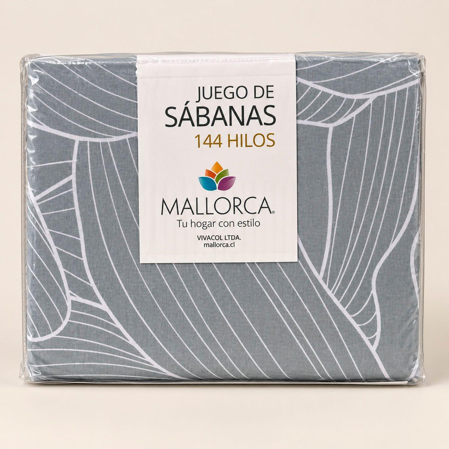 Juego Sábana 144 Hilos SuperKing Nativa Gris Bruma-1