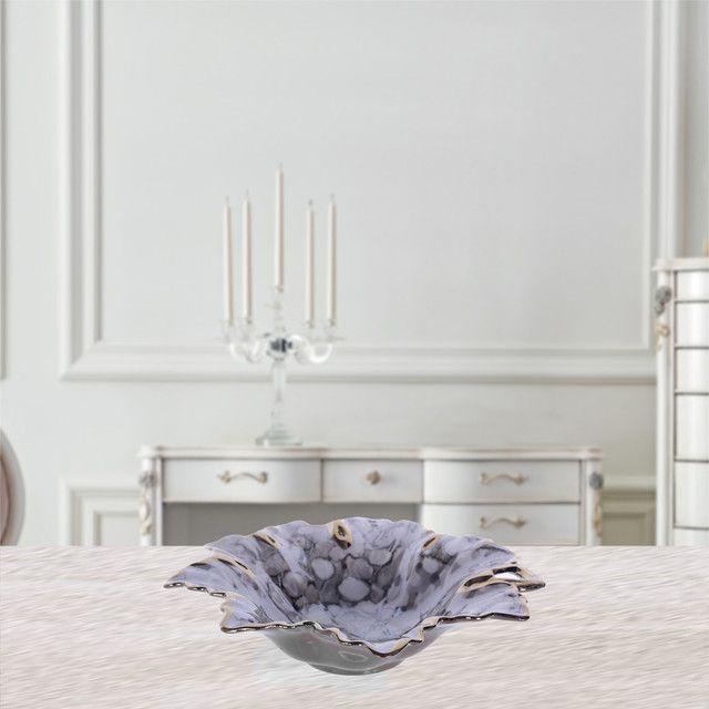 Centro Mesa Decorativo Ankara Flor Gris Mediano-3