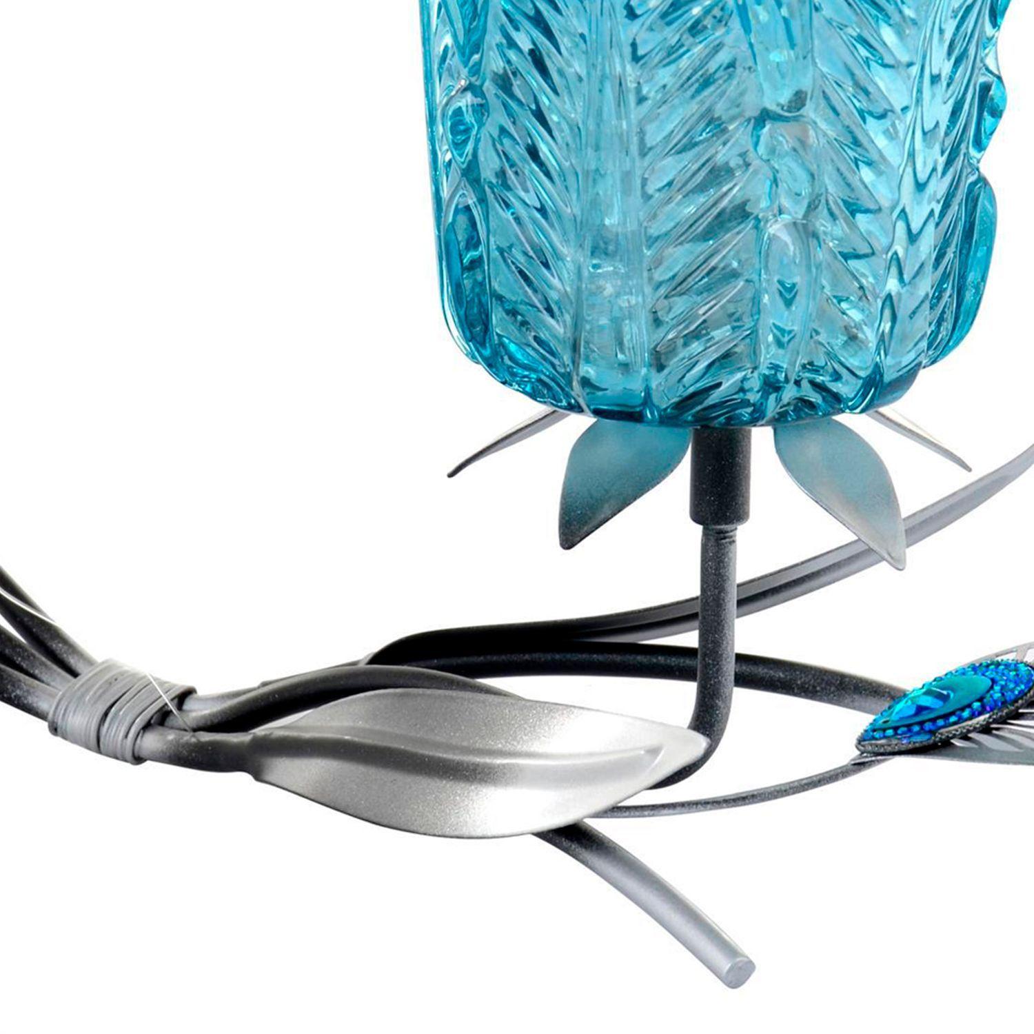 Portavela Decorativo Flor Blue-2