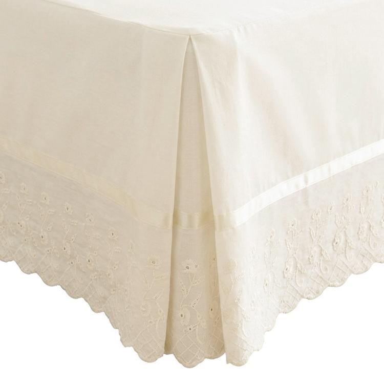 Faldón 144 hilos Broderie Amanda 2 Plazas Crudo-3