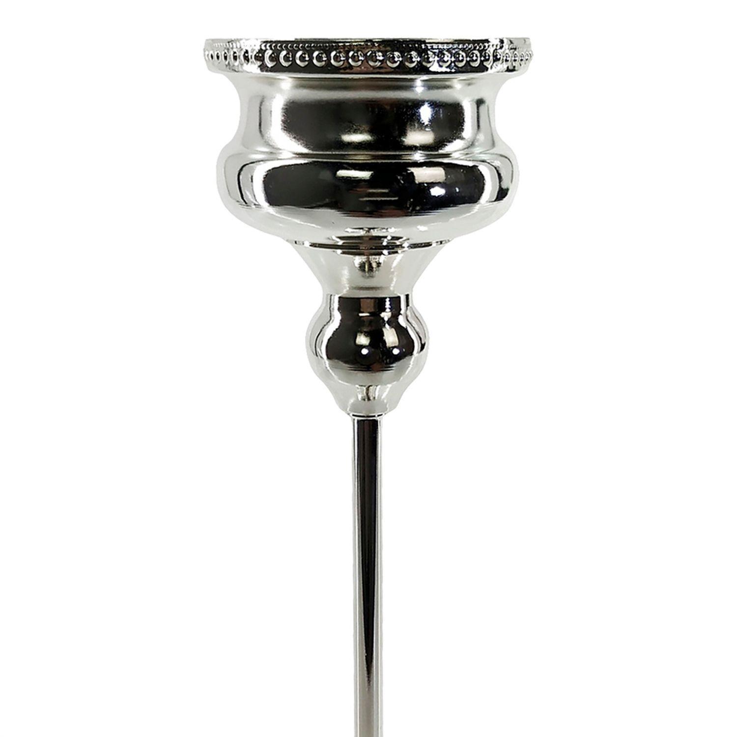 Portavela Decorativo Napoli Silver Alto-2