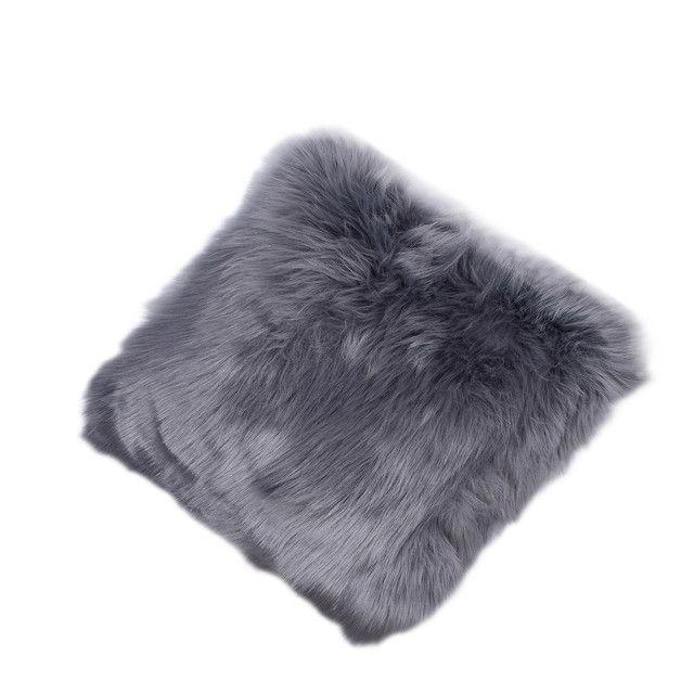 Funda Para Cojín Felpudo Gris-0
