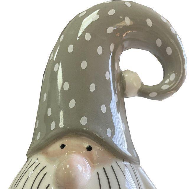 Figura Decorativa Navideña Duende Sentado Gris-3