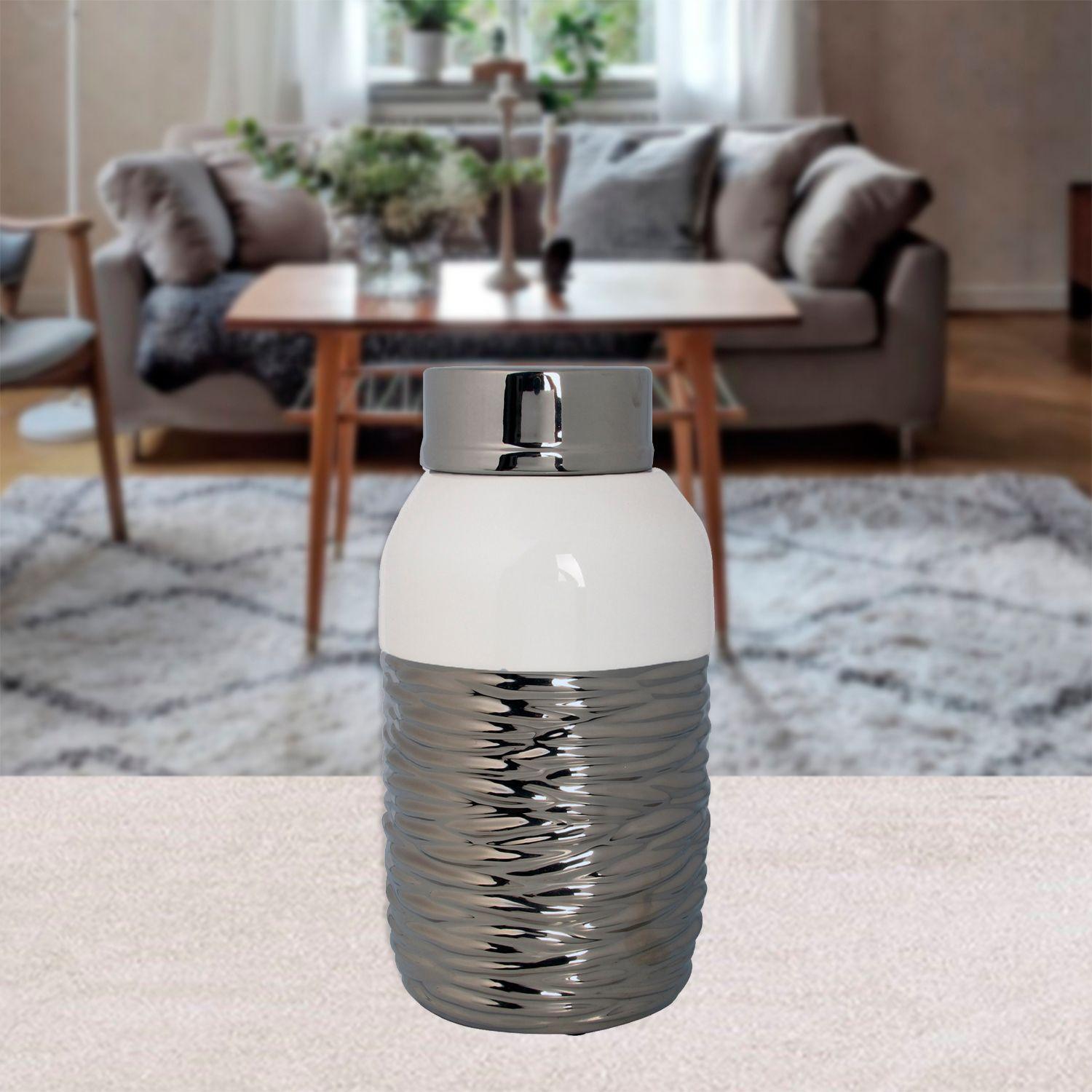 Anfora Decorativa Marsella Silver Grande-3