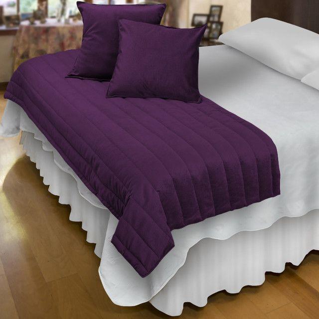 Piecera Con Fundas Velvet Morado Reversible-3