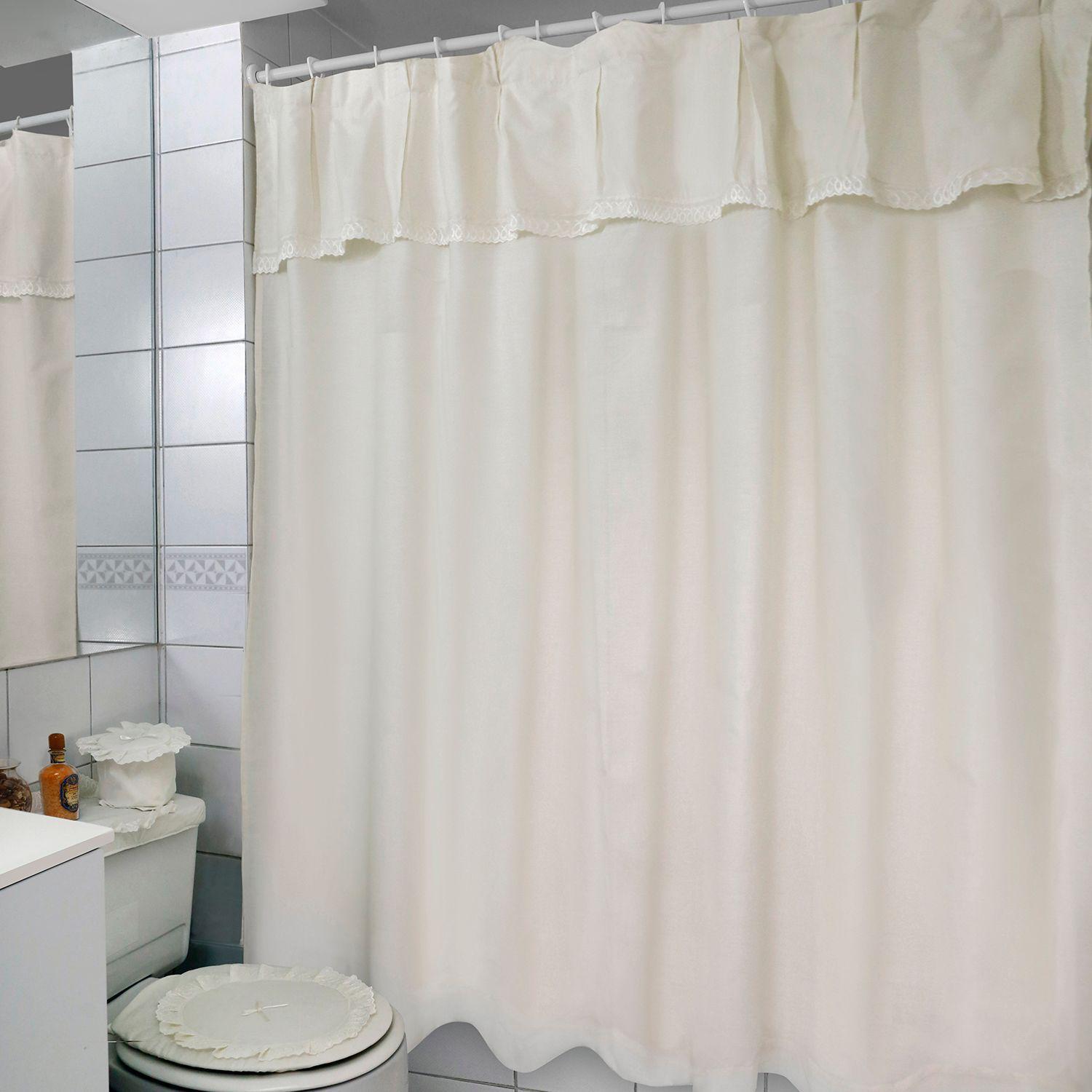 Juego de Cortina para Baño 6 Pzas Broderie Beige-3