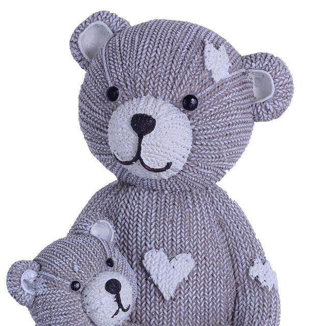 Alcancia Decorativa Ositos Family Tejido Gris-2