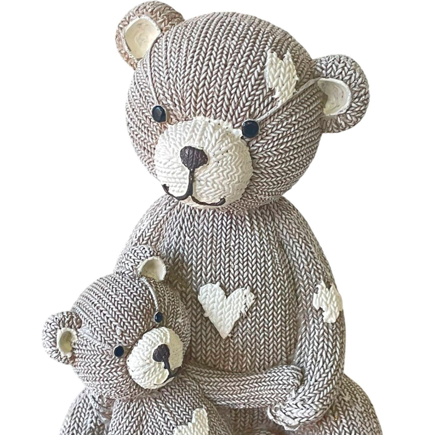 Alcancia Decorativa Ositos Family Tejido Gris-2