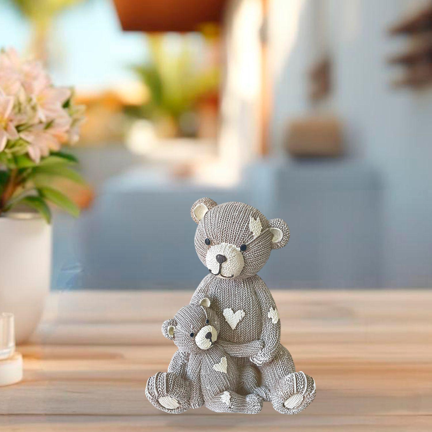 Alcancia Decorativa Ositos Family Tejido Gris-3