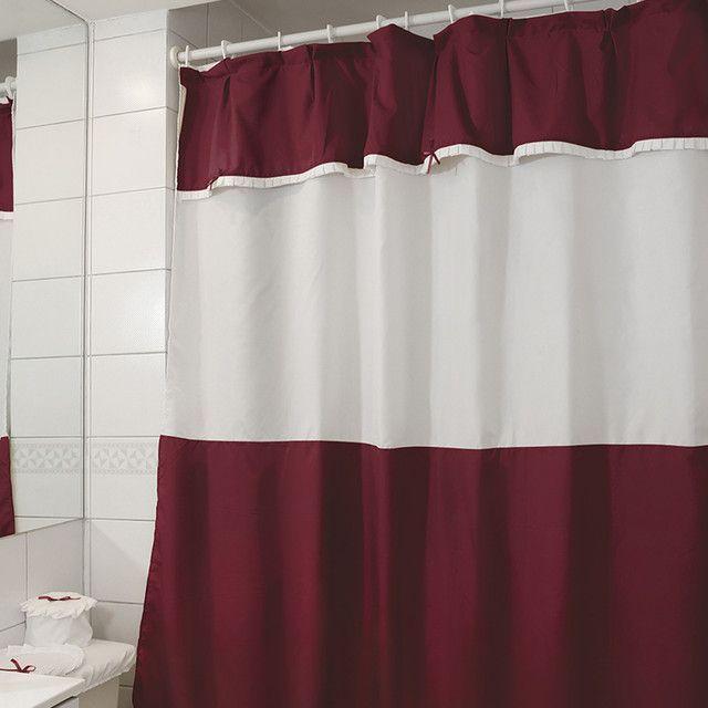 Juego de Cortina para Baño 6 Piezas Burdeo-2
