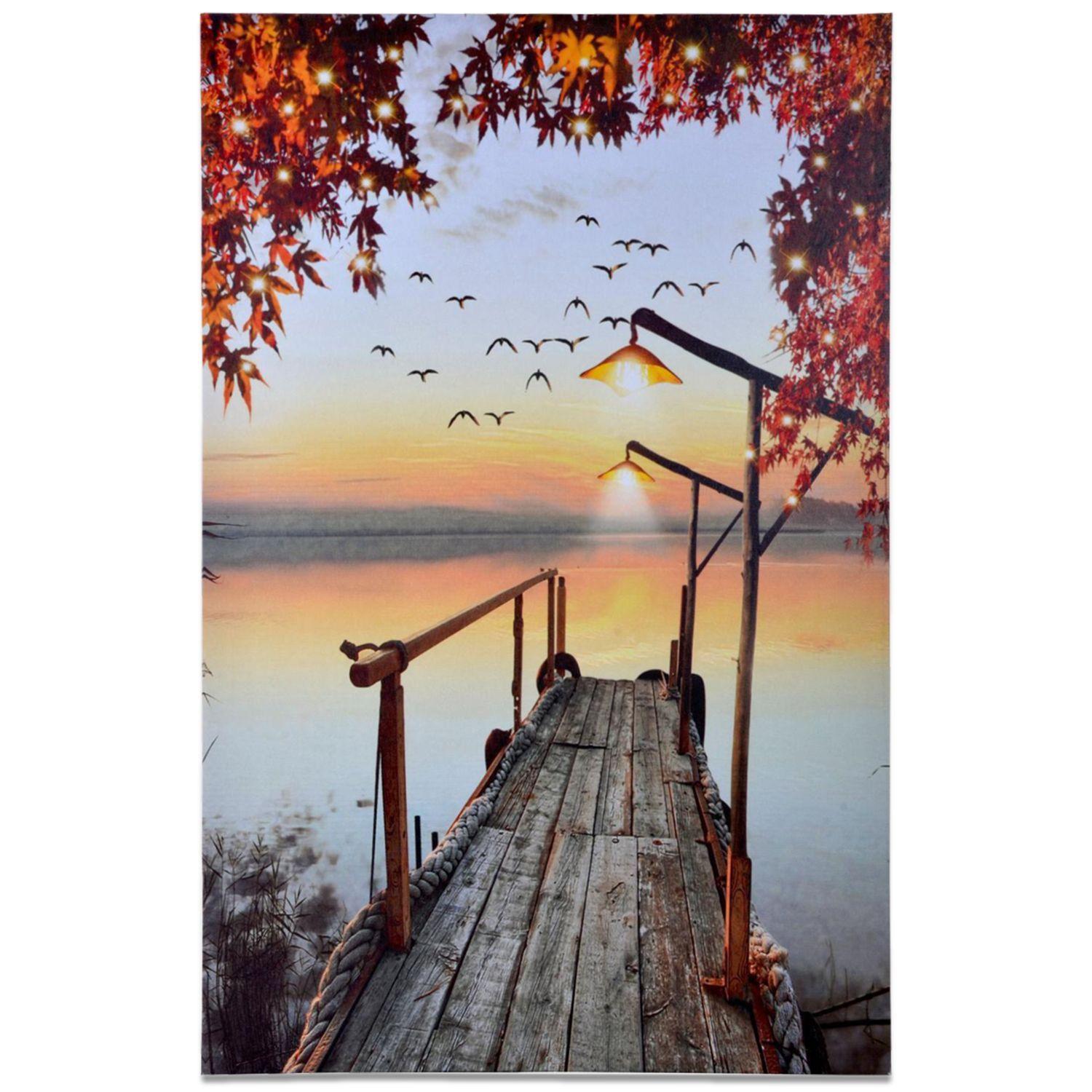 Cuadro Mural Con Luces Led Atardecer-0